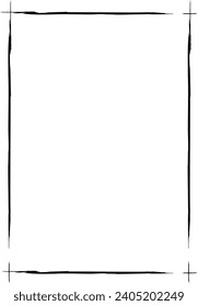 Frame border grunge shape iconfor decorative vintage doodle element for design in vector illustration