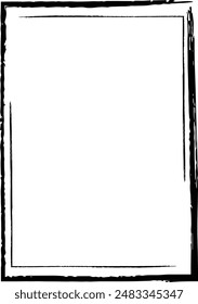 Frame border grunge texture, shape icon for decorative vintage doodle element for design in vector illustration
