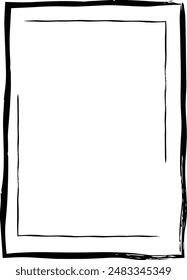 Frame border grunge texture, shape icon for decorative vintage doodle element for design in vector illustration
