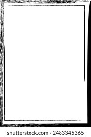 Frame border grunge texture, shape icon for decorative vintage doodle element for design in vector illustration
