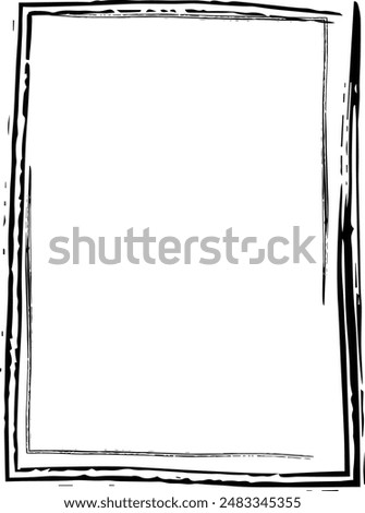 Frame border grunge texture, shape icon for decorative vintage doodle element for design in vector illustration
