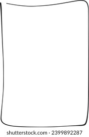 Frame border hand drawn rectangle shape icon for decorative vintage doodle element for design in vector illustration
