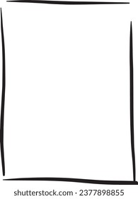 Icono de forma dibujado a mano del borde del marco para el elemento doodle vintage decorativo para el diseño en ilustración vectorial