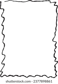 Icono de forma dibujado a mano del borde del marco para el elemento doodle vintage decorativo para el diseño en ilustración vectorial