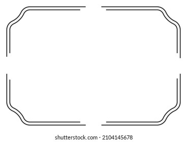 Frame and border isolated vector. Black outline on white background template.