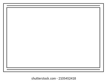 Frame and border isolated vector. Black outline on white background template.