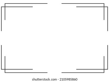 Frame and border isolated vector. Black outline on white background template.