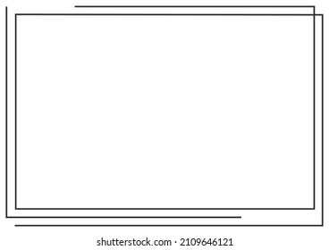 Frame and border isolated vector. Black outline on white background template.