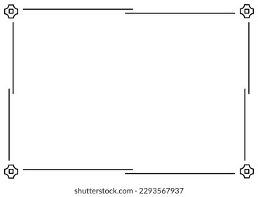 Frame and border isolated vector. Black outline on white background template.