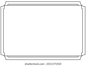 Frame and border isolated vector. Black outline on white background template.