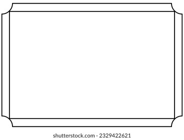 Frame and border isolated vector. Black outline on white background template.