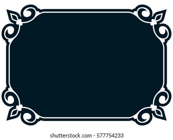 Frame border label page vector vintage simple