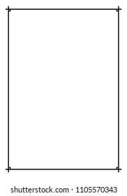 Frame border line page vector vintage simple. Decorative vintage Greeting Card Template. Retro Luxury Invitation . Floral elements for design of monograms, invitations, menus, labels and websites. 