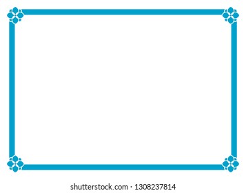 Frame border line page vector vintage simple horizontal blue