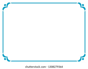 Frame border line page vector vintage simple horizontal blue