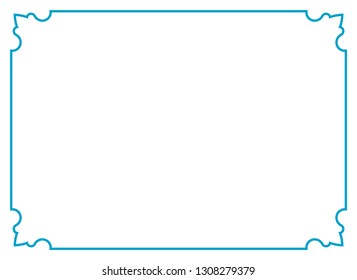 Frame border line page vector vintage simple horizontal blue