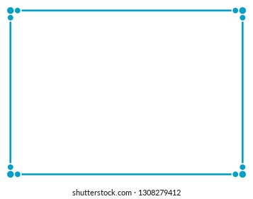 Frame border line page vector vintage simple horizontal blue