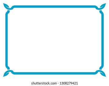 Frame border line page vector vintage simple horizontal blue