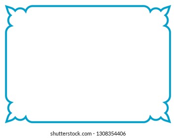Frame border line page vector vintage simple horizontal blue