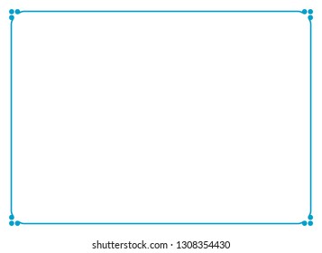 Frame border line page vector vintage simple horizontal blue