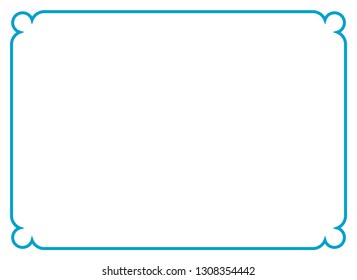 Frame border line page vector vintage simple horizontal blue