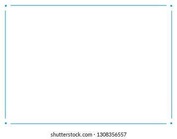 Frame border line page vector vintage simple horizontal blue