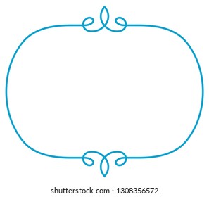 Frame border line page vector vintage simple horizontal blue