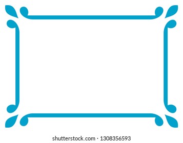 Frame border line page vector vintage simple horizontal blue