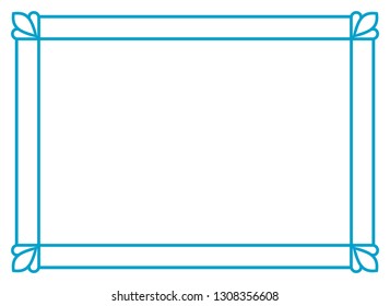 Frame border line page vector vintage simple horizontal blue
