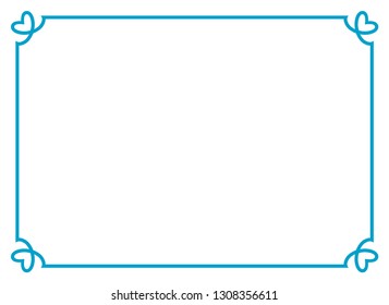 Frame border line page vector vintage simple horizontal blue