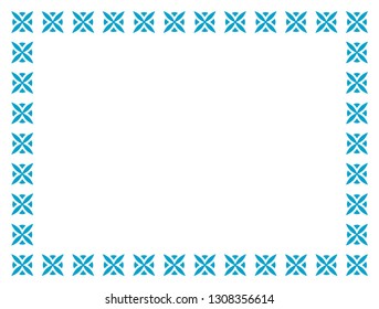 Frame border line page vector vintage simple horizontal blue