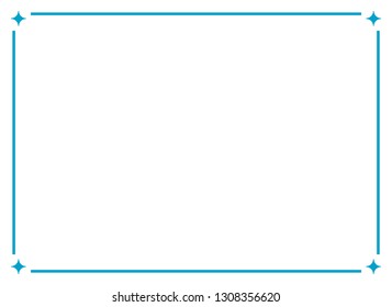 Frame border line page vector vintage simple horizontal blue