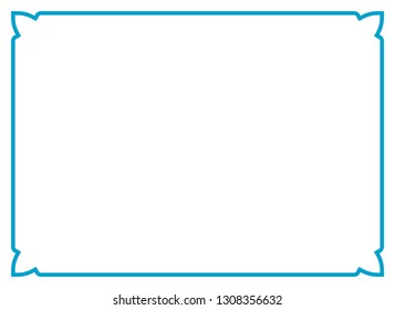 Frame border line page vector vintage simple horizontal blue