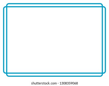 Frame border line page vector vintage simple horizontal blue