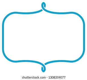 Frame border line page vector vintage simple horizontal blue