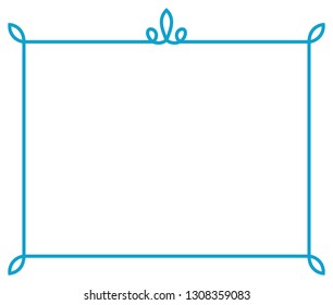 Frame border line page vector vintage simple horizontal blue