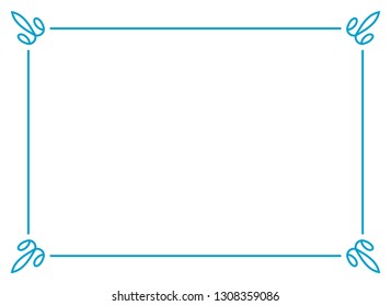 Frame border line page vector vintage simple horizontal blue
