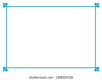 Frame border line page vector vintage simple horizontal blue