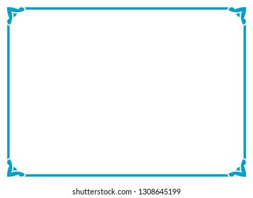 Frame border line page vector vintage simple horizontal blue