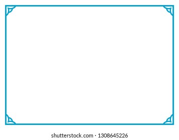 Frame border line page vector vintage simple horizontal blue