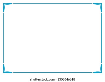 Frame border line page vector vintage simple horizontal blue
