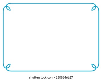 Frame border line page vector vintage simple horizontal blue