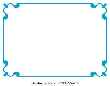 Frame border line page vector vintage simple horizontal blue