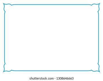 Frame border line page vector vintage simple horizontal blue
