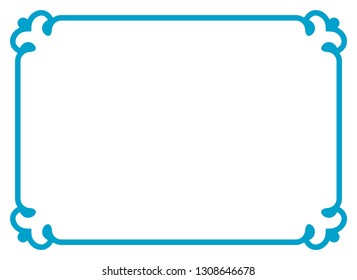 Frame border line page vector vintage simple horizontal blue