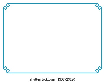 Frame border line page vector vintage simple horizontal blue