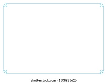 Frame border line page vector vintage simple horizontal blue