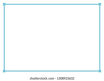 Frame border line page vector vintage simple horizontal blue
