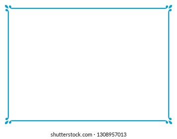 Frame border line page vector vintage simple horizontal blue