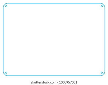 Frame border line page vector vintage simple horizontal blue